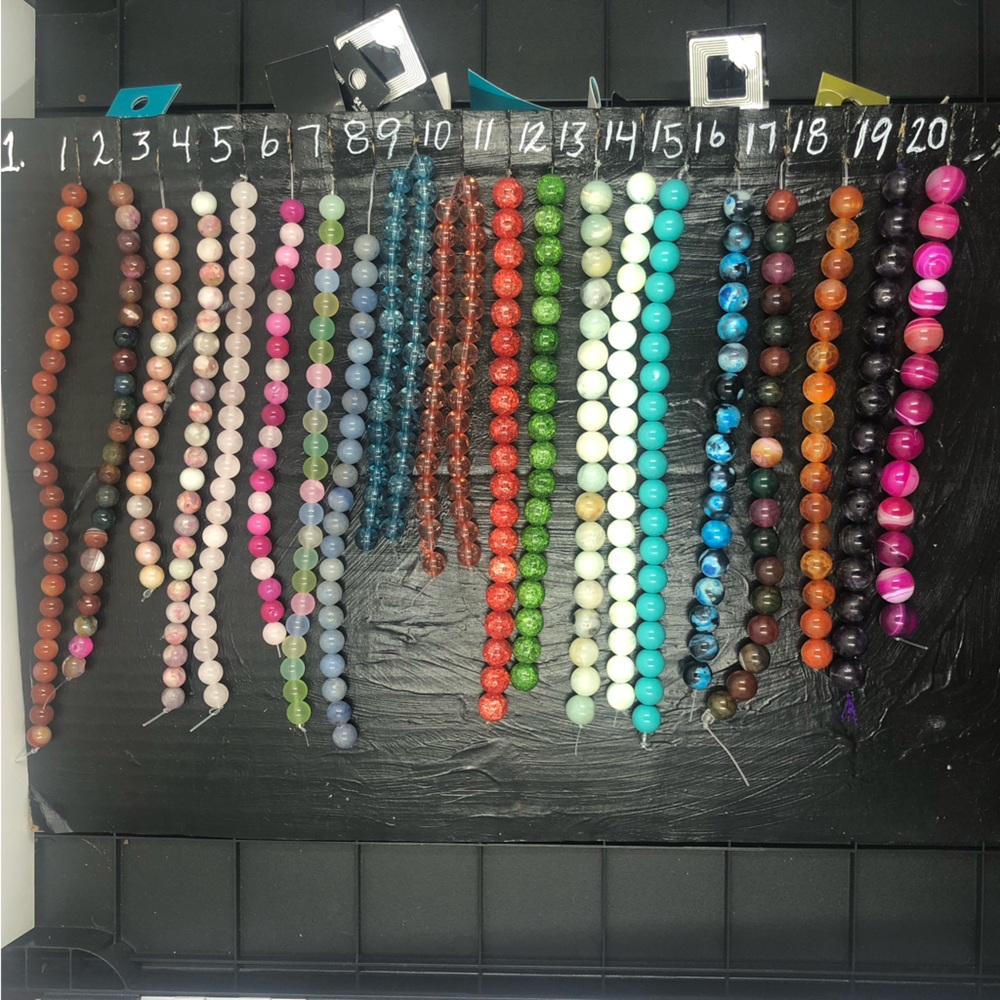 (3) Semi precious stone beads
